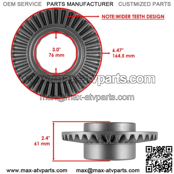 Front Differential Gear Pinion Kit - Polaris RZR XP 4 Turbo 2017-2018, 2021 - Image 2