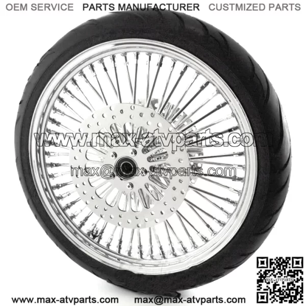 21 3.5 Chrome 52 Mammoth Fat Spoke Front Wheel Tire Package BW Harley Softail FX (For: Harley-Davidson)