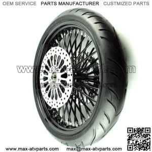 Black 21 X 3.5 52 Fat Spoke Mammoth Front Wheel 120 Tire Package Harley Touring (For: Harley-Davidson)