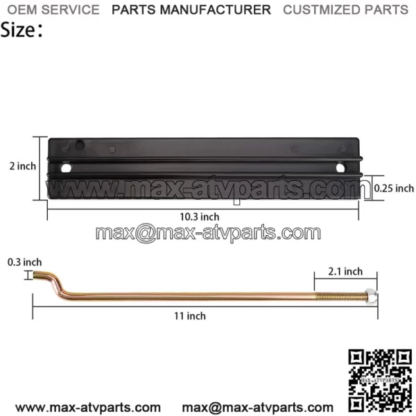 Golf Cart Battery Hold Down Plate Rods Kit for Club Car DS 98-05 101090801 - Image 2