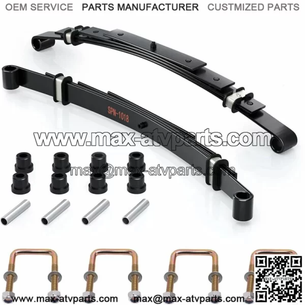 Golf Cart Heavy Duty Rear 4 Leaf Springs Fit EZGO TXT Electric 94-up & Bushings