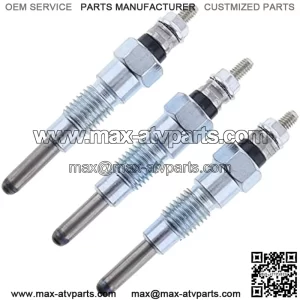 3PCS Glow Plugs M811937 MIU802457 for John Deere X495 X595 X740 X744 X748 X749 X750 X754 X758 1435 1023E 1025R 1026R 2025R 2026R 2305 2320 2030A 850D 855D Yanmar Engine 3TNV76 3TNM74 3TNV70