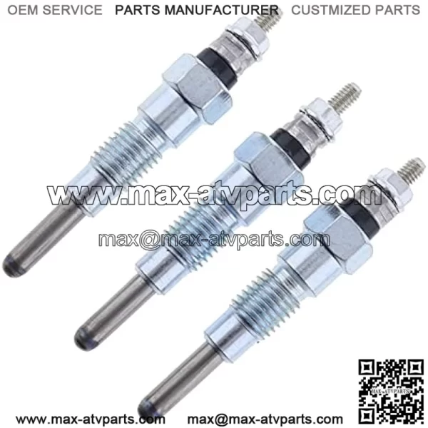 3PCS Glow Plugs M811937 MIU802457 for John Deere X495 X595 X740 X744 X748 X749 X750 X754 X758 1435 1023E 1025R 1026R 2025R 2026R 2305 2320 2030A 850D 855D Yanmar Engine 3TNV76 3TNM74 3TNV70