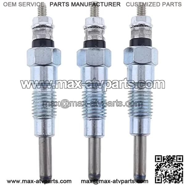 3X Glow Plugs MIU802457 M811937 for John Deere Tractors X495 X595 X740 X744 X748 X749 X750 X754 X758 1435 1023E 1025R 2025R 2030A 855D Gator 4X2 4X4 6X4 Yanmar 3TNV76 3TNM74 3TNV70 Engine