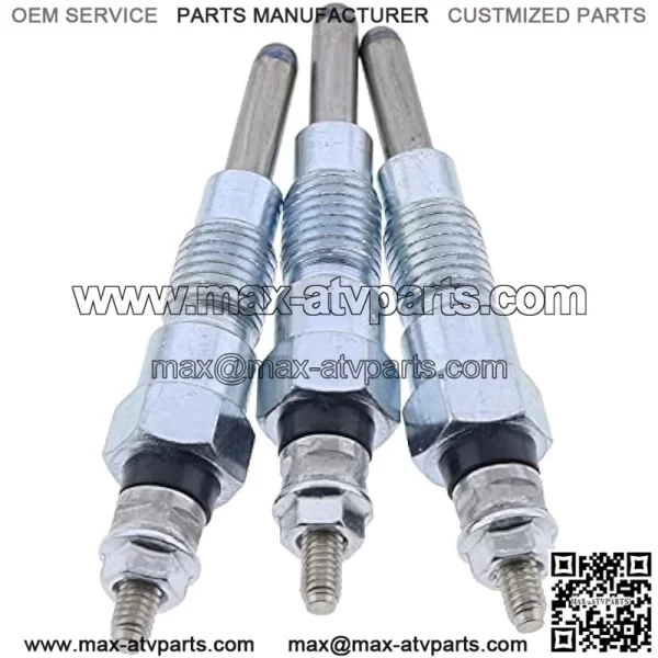 3X Glow Plugs MIU802457 M811937 for John Deere Tractors X495 X595 X740 X744 X748 X749 X750 X754 X758 1435 1023E 1025R 2025R 2030A 855D Gator 4X2 4X4 6X4 Yanmar 3TNV76 3TNM74 3TNV70 Engine - Image 3