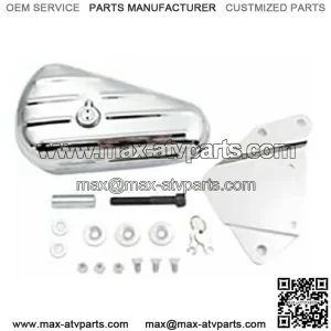 Chrome Oval Left Side Toolbox Tool Box Harley Softail Chopper Bobber Custom EVO (For: Harley-Davidson)