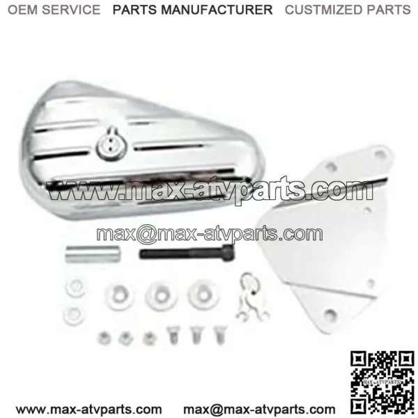 Chrome Oval Left Side Toolbox Tool Box Harley Softail Chopper Bobber Custom EVO (For: Harley-Davidson)