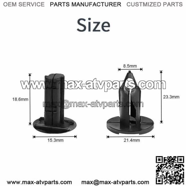 100x 8mm Fender Clips Body Rivets Push Pin for ATV HONDA TRX300EX 450R Rancher (For More than one vehicle) - Image 5