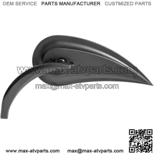 Rad III Rear View Teardrop Convex Mirror Black Left Handlebar Harley (For: Harley-Davidson)
