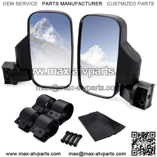 UTV Rear View Side Mirrors 1.75" For Polaris Ranger RZR XP Crew 570 800 900 1000 (For More than one vehicle)