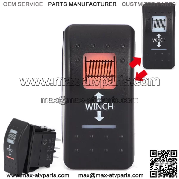 WINCH ROCKER SWITCH Amber Backlight For CAN-AM Commander Maverick X3 Defender