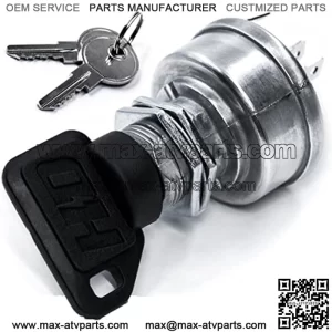 Ignition Switch fits John Deere Gator 4x2 4x4 6x4 SR95 Military CS CX TH TS TX RSX XUV RSX850i RSX860i XUV620i XUV625i XUV825i XUV850D - Sport Turf E-Gator HPX - 3 Keys & Free Carabiner
