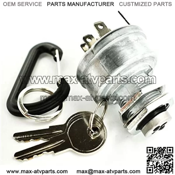 Starter Ignition Switch fits John Deere Gator 4x2 4x4 6x4 SR95 HPX TH CS CX TS TX XUV620i XUV625i XUV825i XUV850D XUV 620i 625i 825i 850D Military Turf E-Gator w/2 Keys & Free Carabiner - Image 3