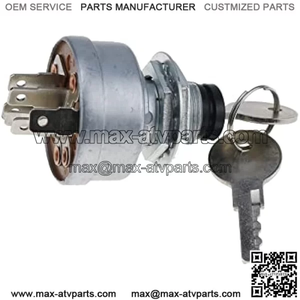 Ignition Switch AM101561 TCA22740 AM107076 TCA15075 Compatible with John Deere 130 160 165 170 175 180 185 240 245 260 265 285 320 500, Silver - Image 2