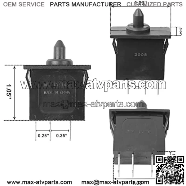 Plunger Type Accelerator Foot Switch for Peg Perego John Deere Gator XUV Gaucho Rockin Polaris RZR 900, Children Ride On Car Replacement Switch Parts - Image 2