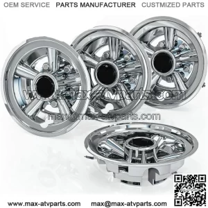 8 Inch Golf Cart Wheel Covers Hub Caps for EZGO Club Car Yamaha,Set of 4-Chrome
