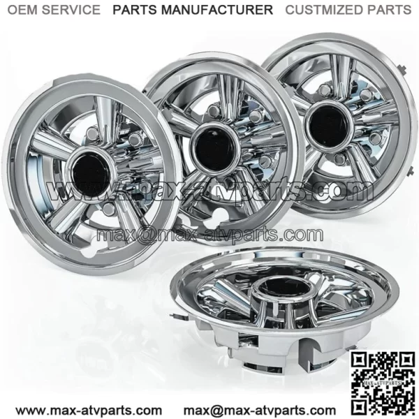 8 Inch Golf Cart Wheel Covers Hub Caps for EZGO Club Car Yamaha,Set of 4-Chrome
