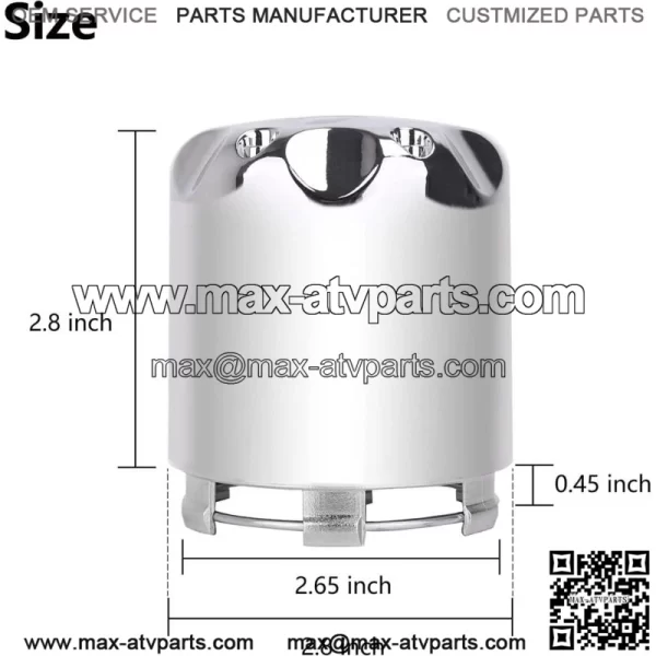 Golf Cart Wheel Center Hub Caps Cover for Yamaha EZGO Club Car Chrome - Image 2
