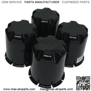 Golf Cart UTV ATV Wheel Rim Black Center Caps (Set of 4)