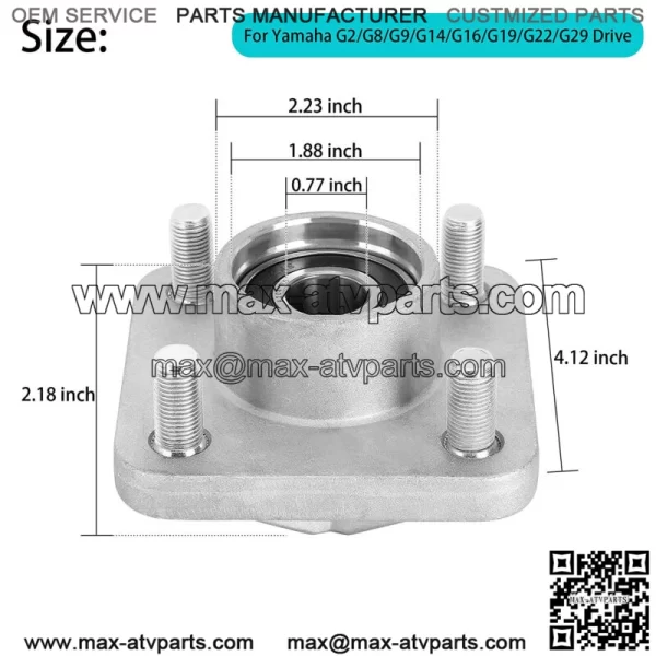 Golf Cart Front Wheel Hub Fit Yamaha G2 8 G9 G14 G16 G19 G22 G29 JG5-WF511-10-00 - Image 2