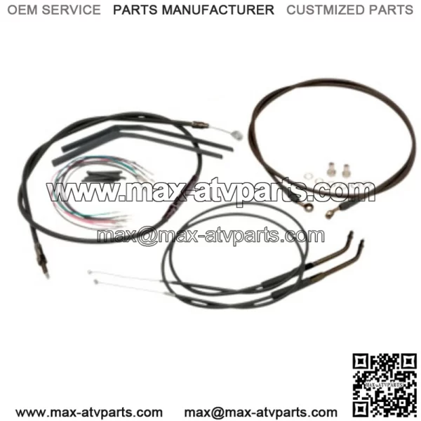 Burly 16" Black Vinyl Handlebar Control Cables Complete Kit Dyna Harley 07-11 (For: Harley-Davidson)