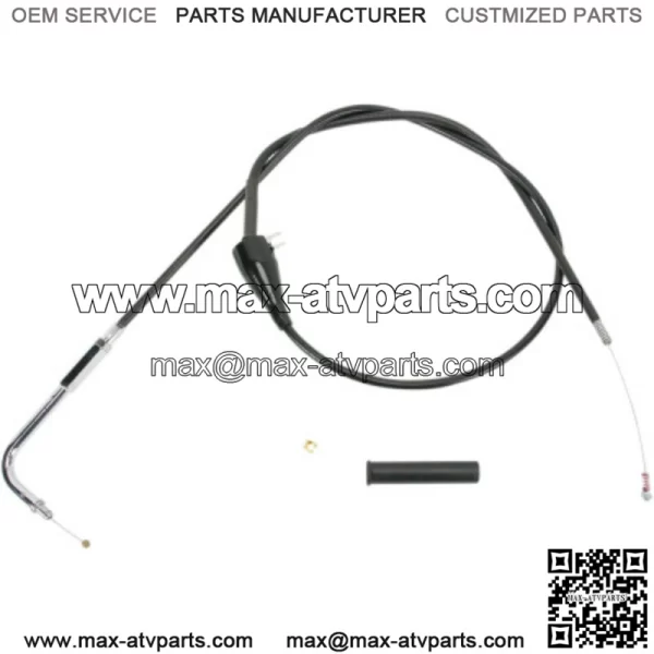Black Vinyl Idle Cable 45 1/2" 90 Degree 4 3/4" Travel Harley 96-17 Big Twin Cam (For: Harley-Davidson)