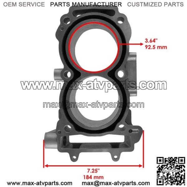 Cylinder w/ Base & Water Pump Gasket For Polaris RZR XP 4 1000 2014-2018 (For: Polaris) - Image 2