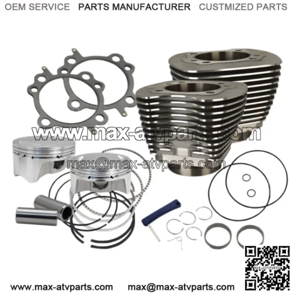 Bolt In Sidewinder 4" Big Bore Cylinder Kit 100" Black Harley Twin Cam 99-06 (For: Harley-Davidson)
