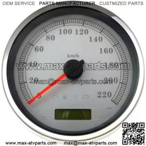 5" Programmable Electronic Speedometer White KM/H Harley FLHR Softail Dyna 04-13 (For: Harley-Davidson)