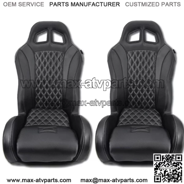 Set of 2 - Diamond Stitched Black Suspension Seats CanAm Maverick X3 Turbo