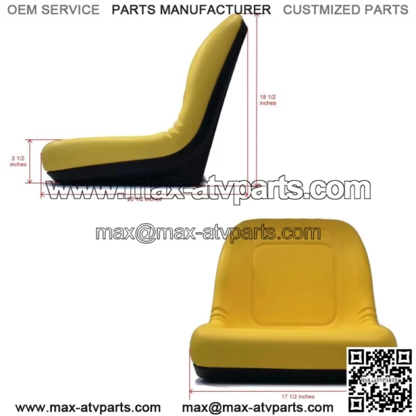 (4) Yellow High Back Seat fit John Deere Gator TX, Gator XUV, Gator 4x2 HPX, 4x4 - Image 2