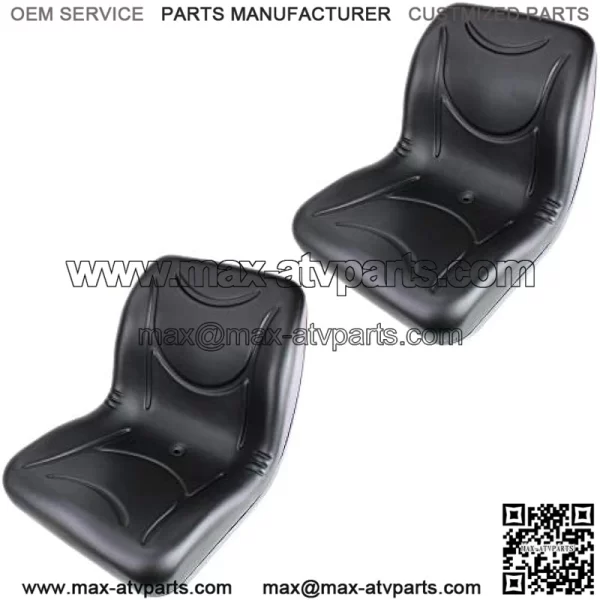 Two E-AM126149 (2pcs) Black Seats for John Deere Gator w/Drain Hole (M-Gator, E, Turf, TX 4X2, TH Turf, XUV550, 4X4 HPX, 4X2 Trail, 6X4 Trail ++)