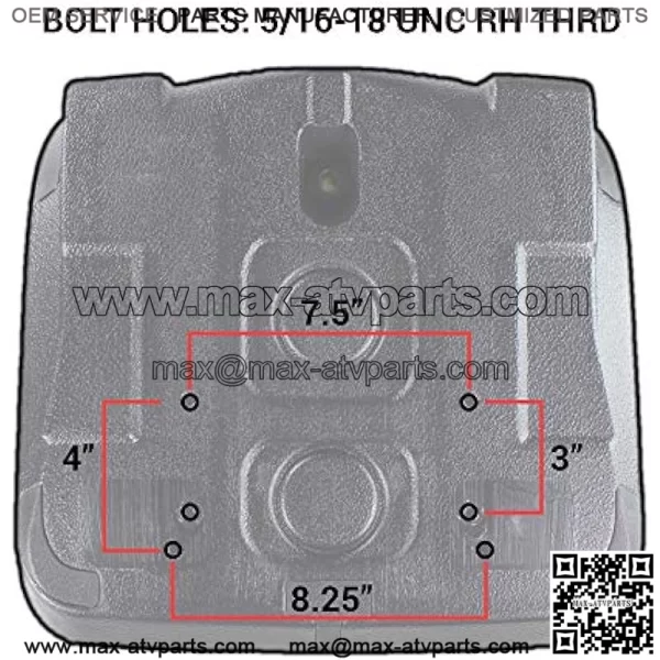 Two E-AM126149 (2pcs) Black Seats for John Deere Gator w/Drain Hole (M-Gator, E, Turf, TX 4X2, TH Turf, XUV550, 4X4 HPX, 4X2 Trail, 6X4 Trail ++) - Image 2