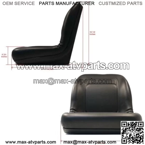 Black High Back Seat fits John Deere Gator CS, CX, 4x2 HPX, 4x4HPX,4x4 Trail HPX - Image 2