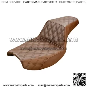 Saddlemen Step Up Brown Double Diamond Lattice Stitch Gel Core Seat Harley FXR (For: Harley-Davidson)
