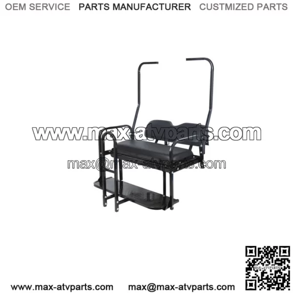 For 1982-2000 Club Car DS Golf Cart Flip Folding Rear Back Seat Kit w/ Grab Bar