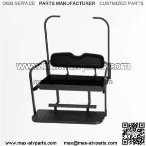 Club Car DS Old Black Rear Flip Seat with Roof Supports (1982-2000.5)