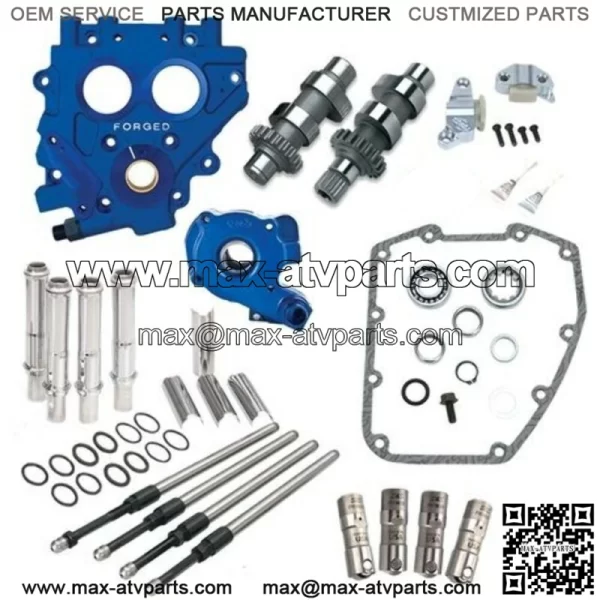 585CE Easy Chain Drive Camshaft Cam Chest Plate Pushrod Kit Harley 99-06 585 (For: Harley-Davidson)
