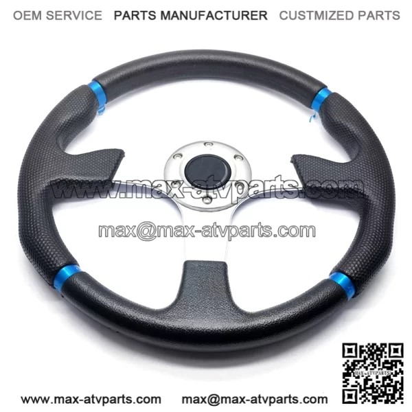 14" Black Steering Wheel & 5/6 Hole Adapter for EZGO Marathon Medalist Golf Cart