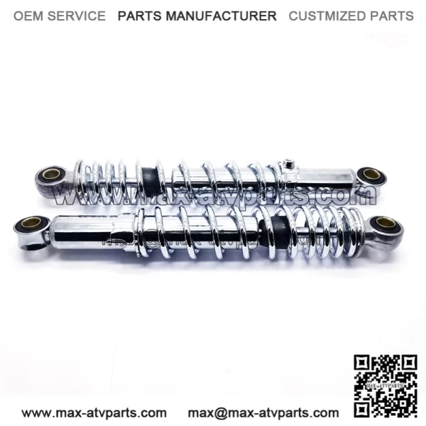 (Set of 2) Universal 12" Adjustable Shock Absorbers with 12.7mm (1/2") Bolt Holes for Go Karts & Mini-Bikes