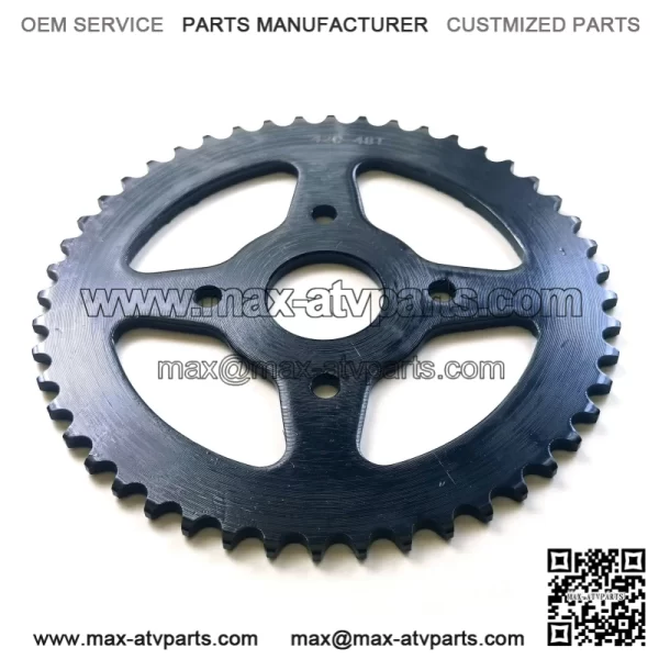48T 40mm #420 4 holes (black four sides hollow) sprocket - Image 2