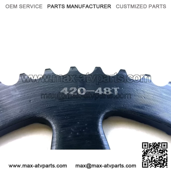 48T 40mm #420 4 holes (black four sides hollow) sprocket - Image 4