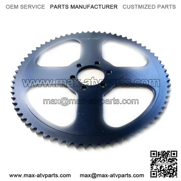 70T 37mm #35 6 holes (black four sides hollow) sprocket - Image 2