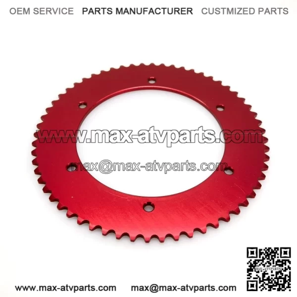 60T #35 Red Aluminum Split Sprocket - Image 3