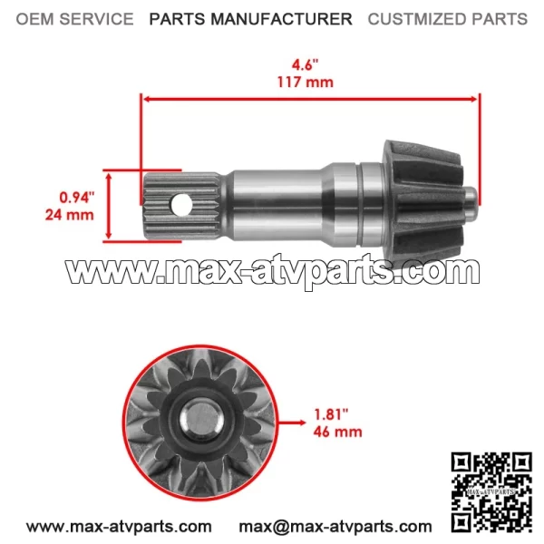 Polaris Scrambler 500 4X4 2010-2012 Front Differential Gear Pinion Kit - Image 2