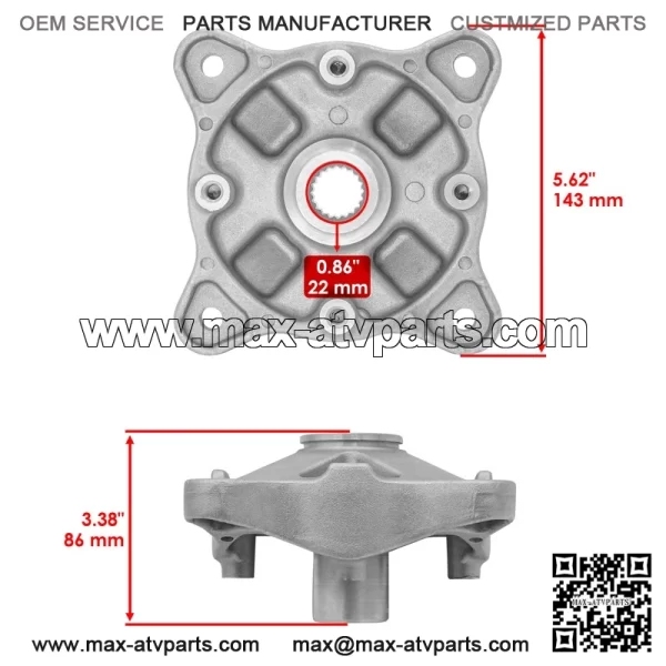 Polaris Sportsman 800 2005-2014 / Scrambler 500 4X4 2010-2012 Front Wheel Hubs - Image 2