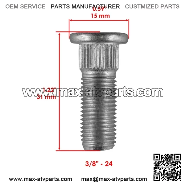 Polaris Scrambler 500 2004-2012 / Sportsman 800 2005-2014 Wheel Nuts & Bolts - Image 3