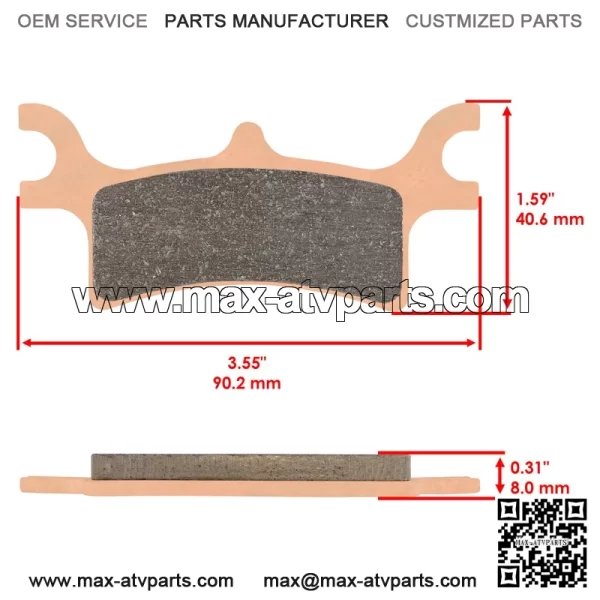 Polaris Scrambler 500 2007 Sintered Rear Brake Pads - Image 2